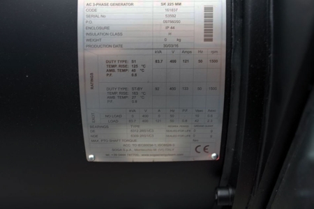 Zapfwellengenerator 75 kVA - Typ WA-ZB 75/4